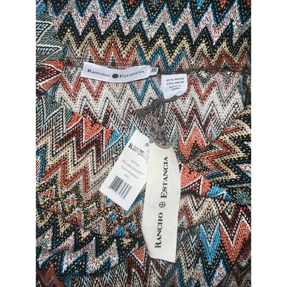 RANCHO ESTANCIA Womens 2XL Palazzo Pants Southwest Boho Hippie Western - Picture 5 of 8